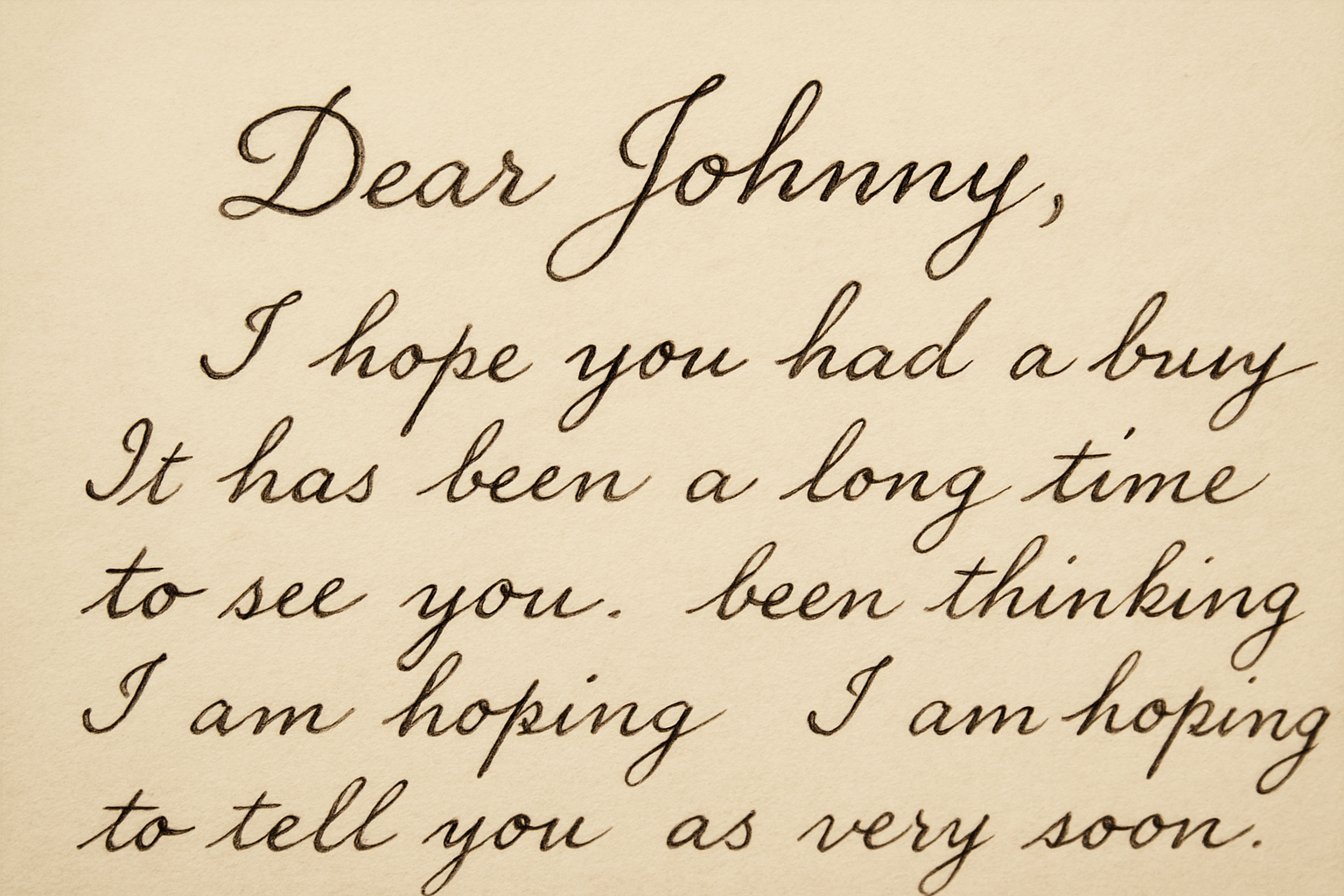 generate a letter with Johnny's name in it